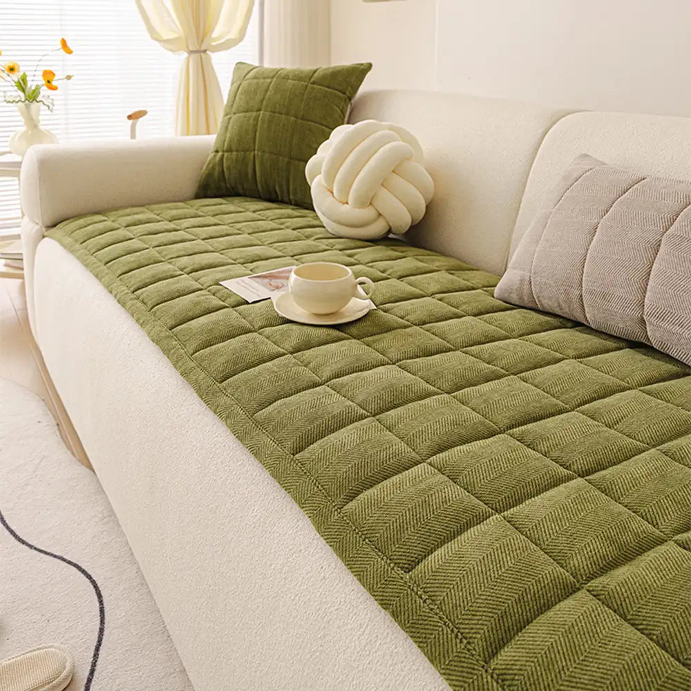 Herringbone Chenille Elegant Breathable Sofa Decoration One-Piece Non-slip Couch Cover