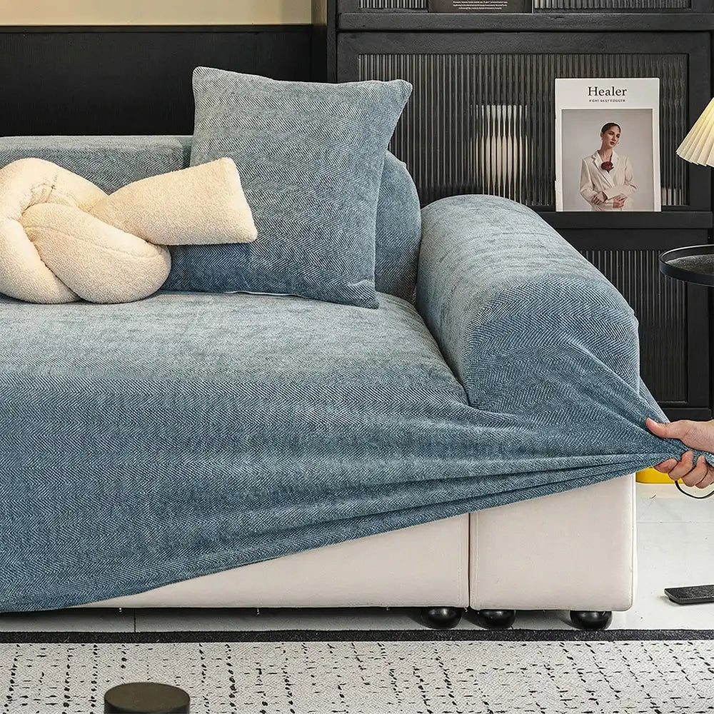 Herringbone Full Coverage Comfortable Scratch-Resistant Sofa Protection Magic Armchair Cover