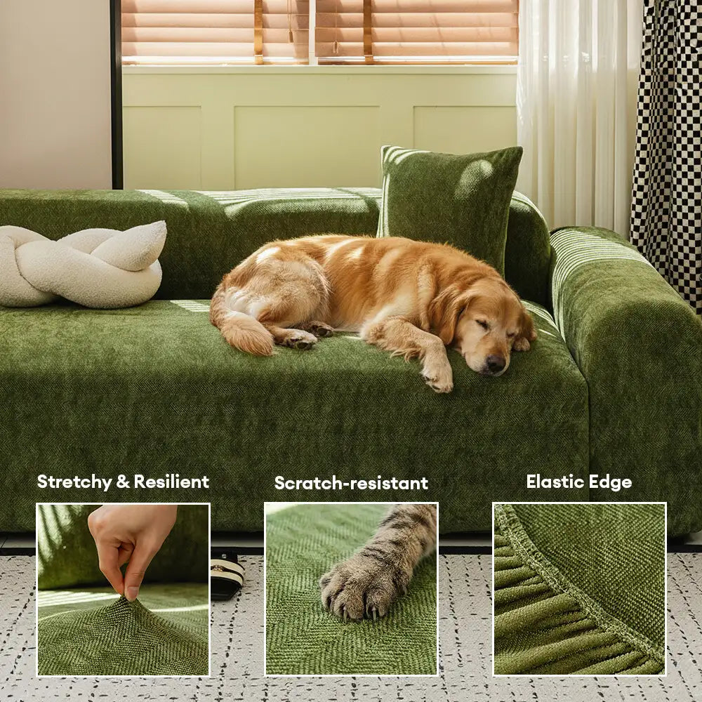 Herringbone Full Coverage Comfortable Scratch-Resistant Sofa Protection Magic Armchair Cover