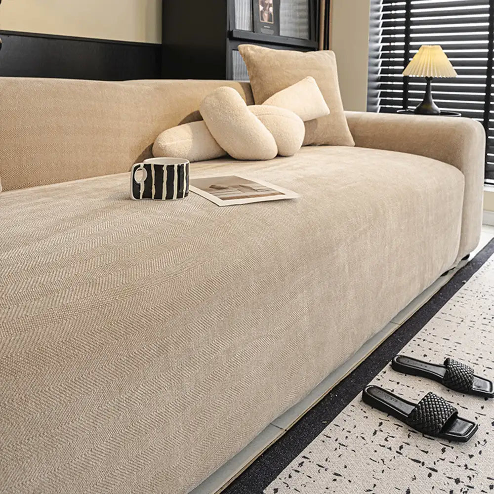 Herringbone Full Coverage Comfortable Scratch-Resistant Sofa Protection Magic Armchair Cover