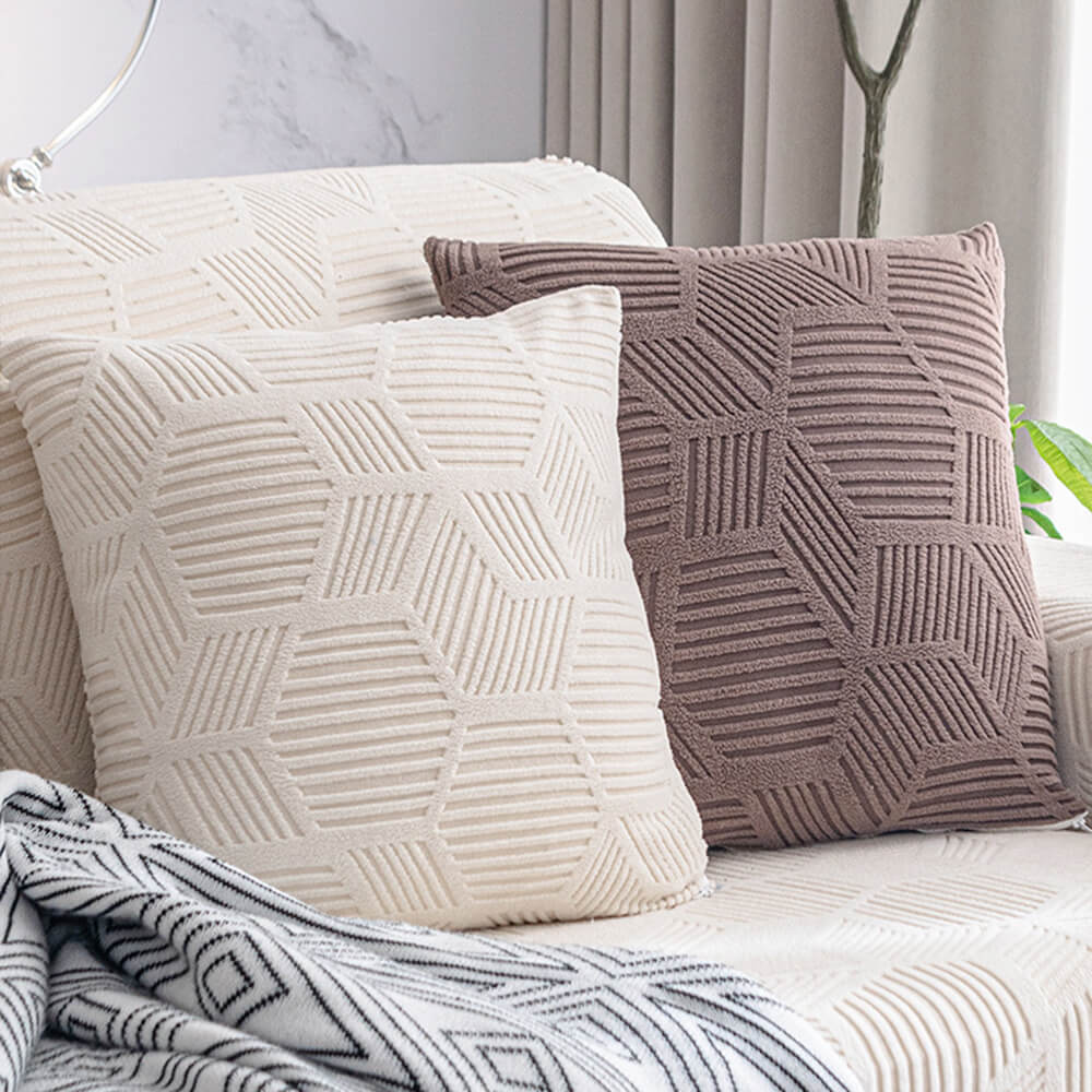 Honeycomb Pattern Water-resistant Stretch Full-Cover Magic Sectional Couch Cover