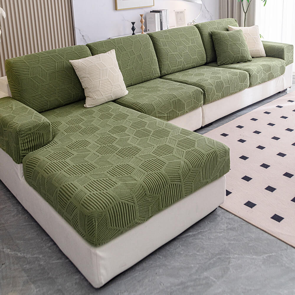 Honeycomb Pattern Water-resistant Stretch Full-Cover Magic Sectional Couch Cover