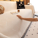 Modern Stripe Chenille Scratch-Resistant Sofa Protector Couch Cover