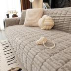 One-Piece Cozy Flannel Sofa Protection Non-Slip Couch Covers