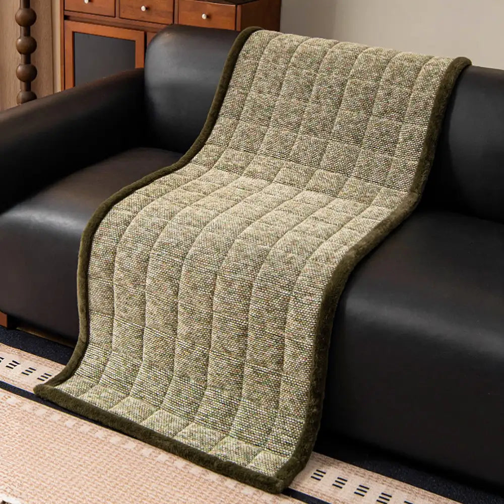 Pet-Friendly Chenille Textured One-Piece Non-Slip Couch Cover with Frayed Edges