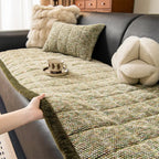 Pet-Friendly Chenille Textured One-Piece Non-Slip Couch Cover with Frayed Edges