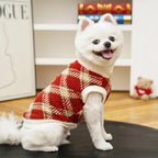 Plaid Comfortable Warm Plush Dog Sweater Suitable For All Breeds of Dogs