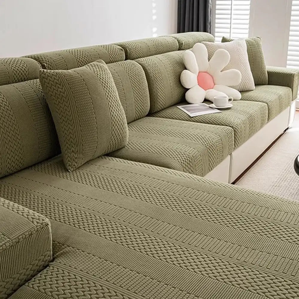 Polar Fleece Soft Antistatic Protection Sofa Stretch Full Wrap Sectional Couch Cover