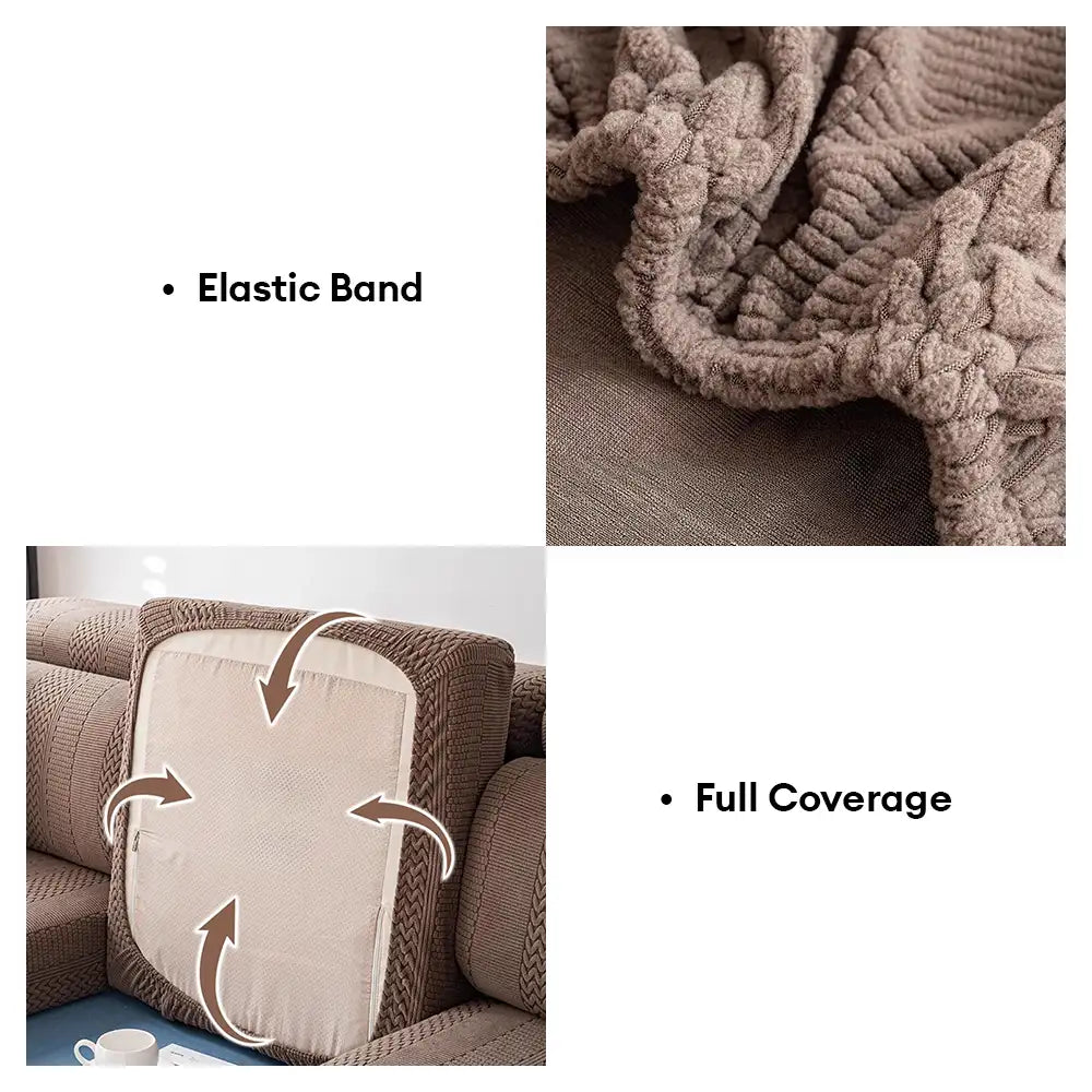 Polar Fleece Soft Antistatic Protection Sofa Stretch Full Wrap Sectional Couch Cover