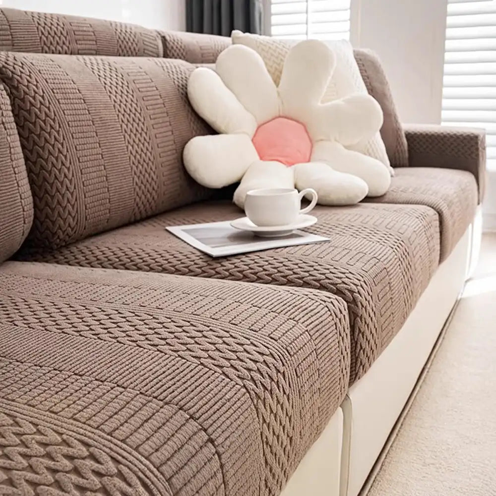 Polar Fleece Soft Antistatic Protection Sofa Stretch Full Wrap Sectional Couch Cover