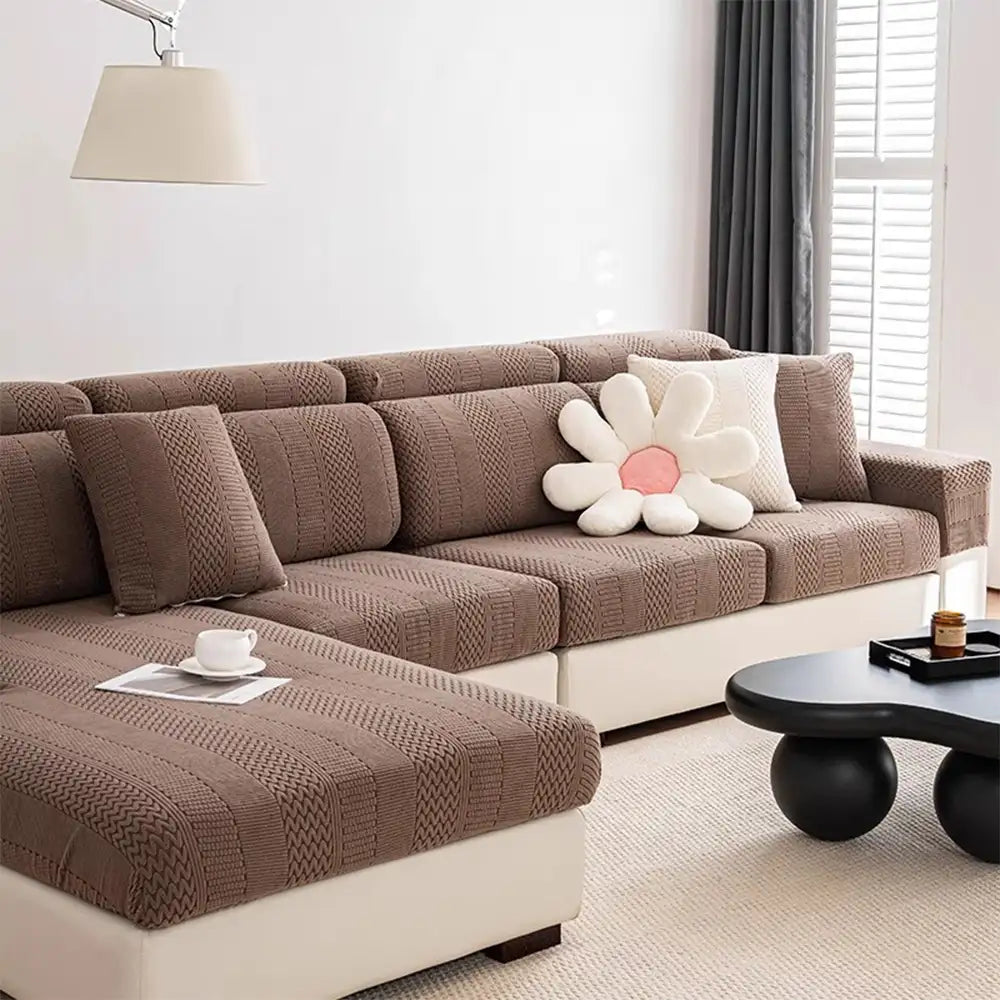 Polar Fleece Soft Antistatic Protection Sofa Stretch Full Wrap Sectional Couch Cover