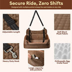 Portable Washable Travel Safety Large Dog Car Booster Seat Bed for Back Seat