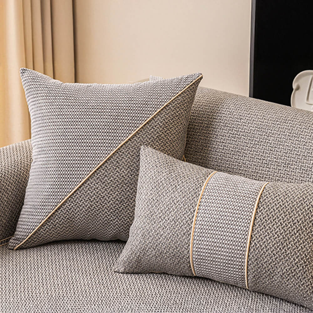 Breathable Woven Cotton Linen Non-Slip Sectional Couch Cover