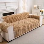 Fuzzy Bubble Plush One-Piece Pet-Friendly Sofa Protection Non-Slip Couch Cover