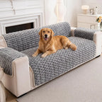 Fuzzy Bubble Plush One-Piece Pet-Friendly Sofa Protection Non-Slip Couch Cover