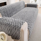 Fuzzy Bubble Plush One-Piece Pet-Friendly Sofa Protection Non-Slip Couch Cover