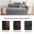 Fuzzy Bubble Plush One-Piece Pet-Friendly Sofa Protection Non-Slip Couch Cover