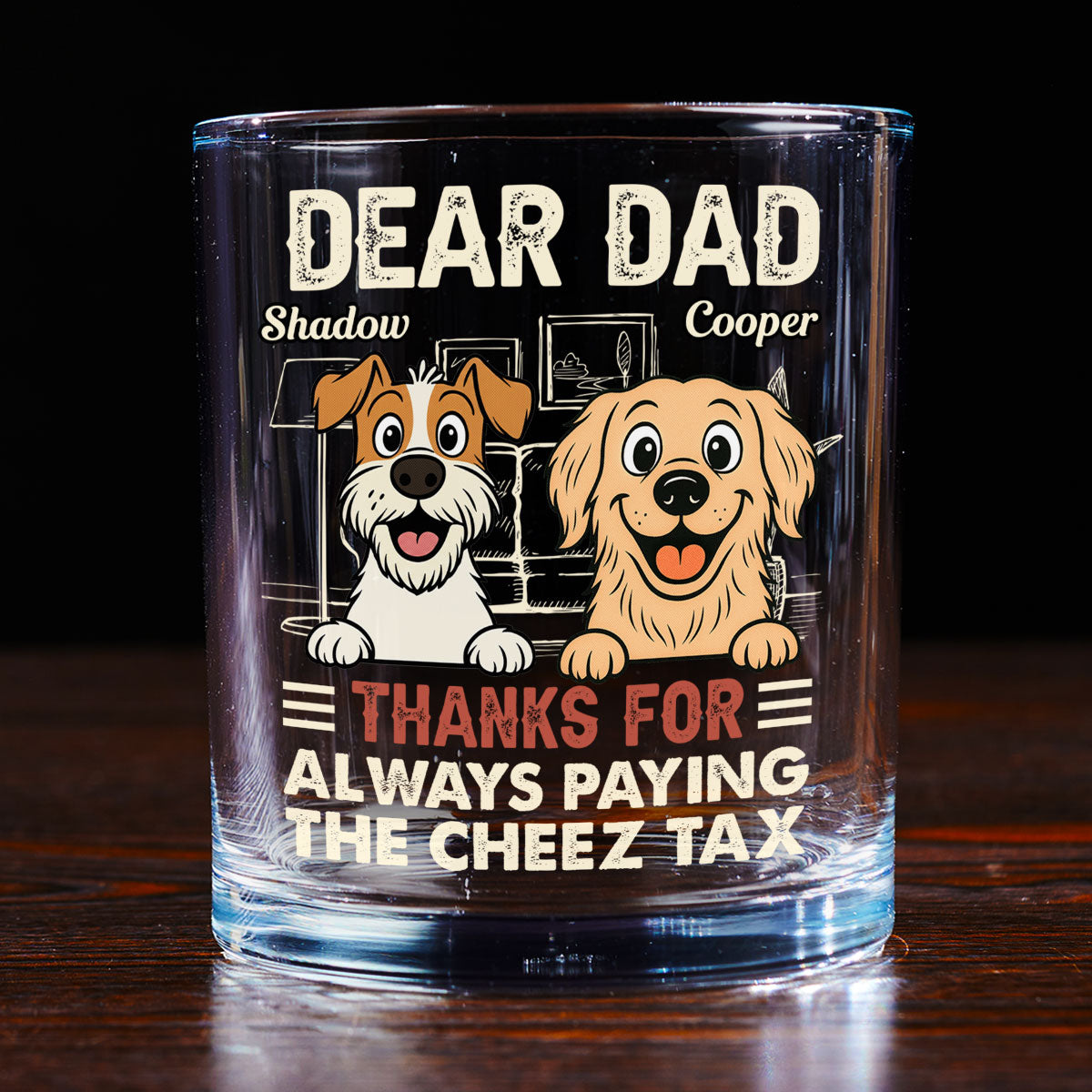 Dog Approved Snack Taxes - Personalized Whiskey Glass