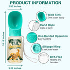 Wagging Tail Happy Trail - Personalized Pet Water Bottle With Drinking Feeder