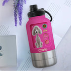 Best Dog Mom - Personalized 30oz Water Bottle With Pet Bowl