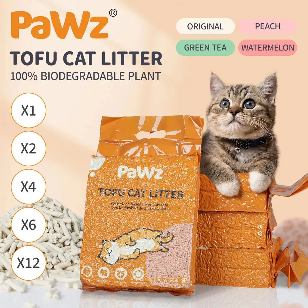 PaWz Tofu Cat Litter Clumping Flushable Watermelon Scent