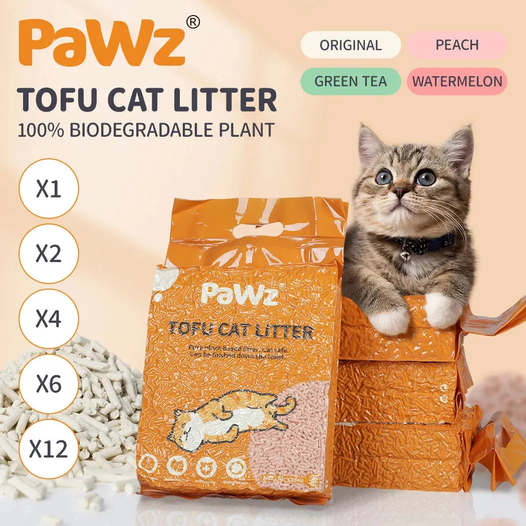 PaWz Tofu Cat Litter Clumping Flushable Watermelon Scent