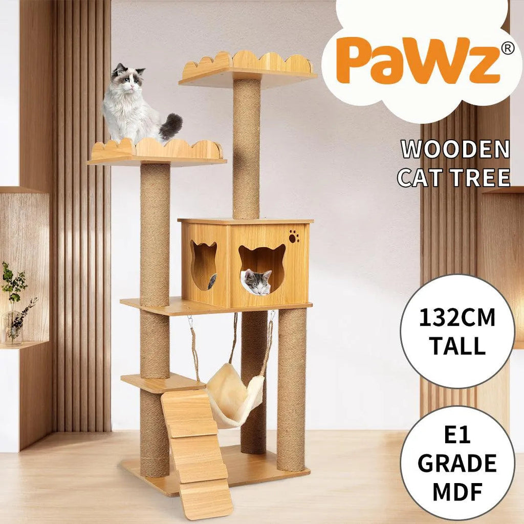 Cat Tree Scratching Post With Hammock