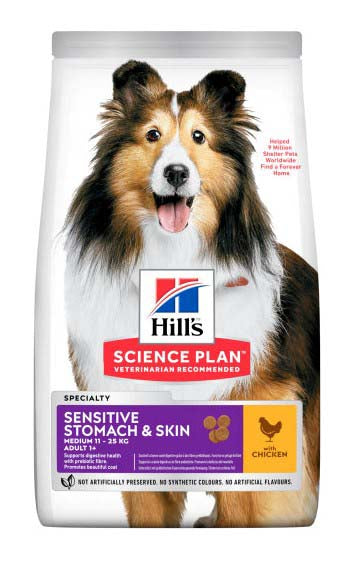 HILL's Adult Medium Sensitive Skin&Stomach s piletinom