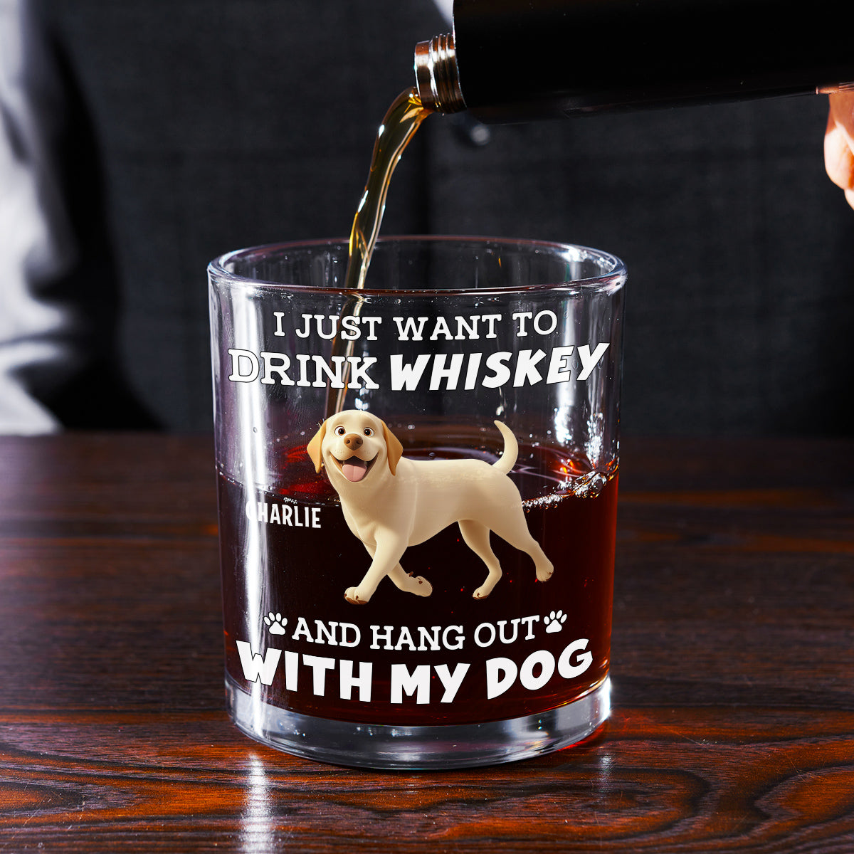 Hang Out With My Dog - Personalized Whiskey Glass