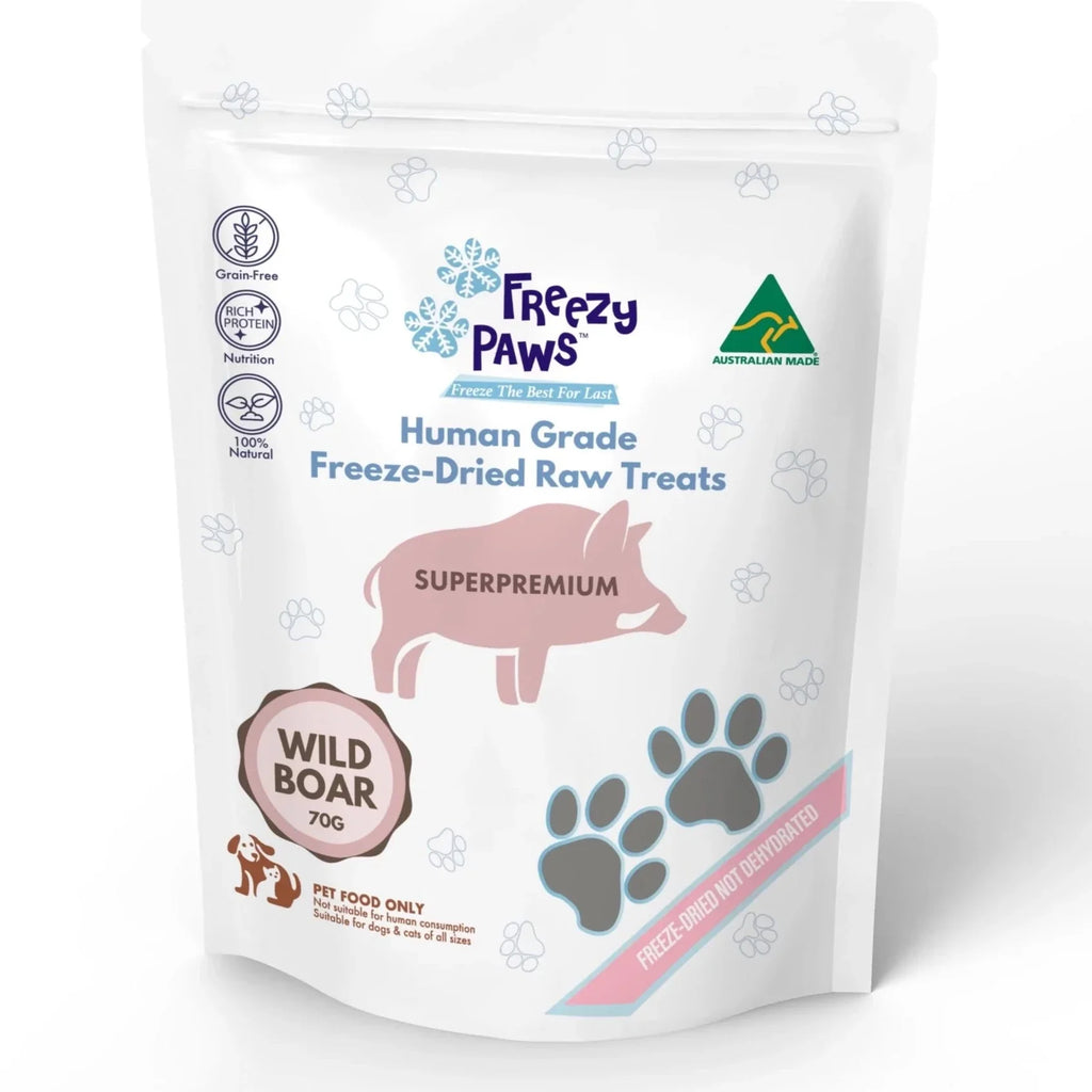 Freezy Paws Freeze Dried Wild Boar Pet Treats for Cats & Dogs