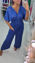🔥HOT SALE 50% OFF🔥Polka Dot Printed Elastic Waist Jumpsuit