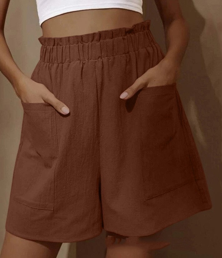 🔥Hot Sale - Women's Cotton High Waist Pocket Shorts