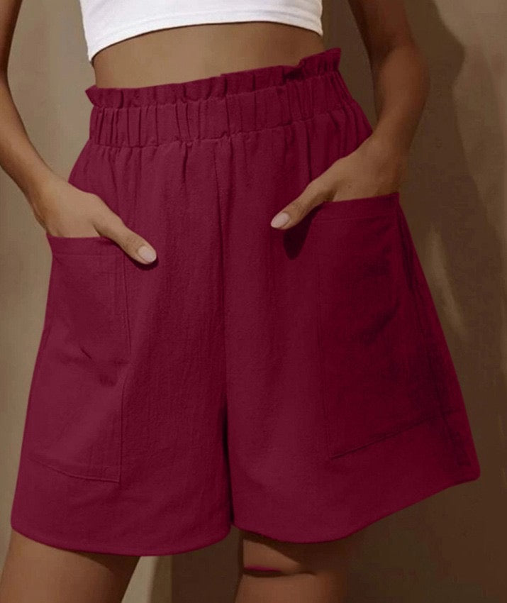 🔥Hot Sale - Women's Cotton High Waist Pocket Shorts
