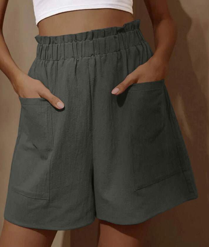 🔥Hot Sale - Women's Cotton High Waist Pocket Shorts