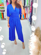 🔥HOT SALE 50% OFF🔥Polka Dot Printed Elastic Waist Jumpsuit