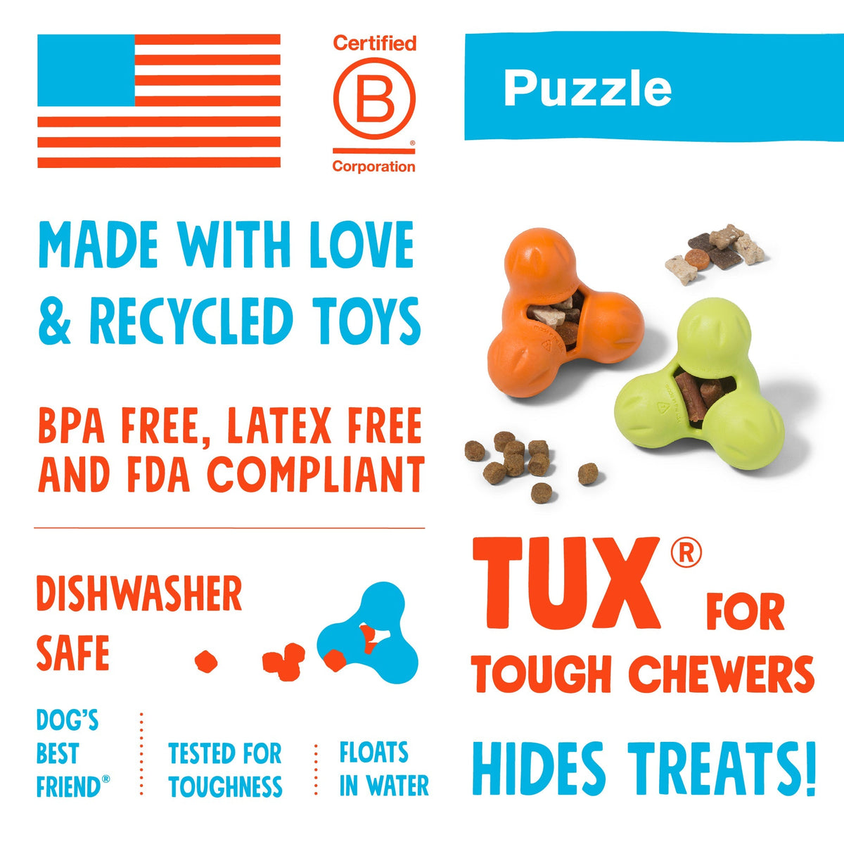 West Paw Tux Treat Dispensing Dog Toys