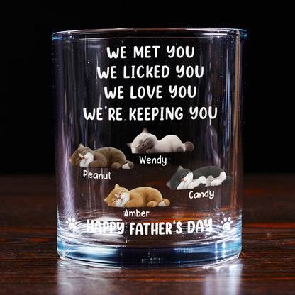 We Licked And Love You Ver Cat - Personalized Whiskey Glass
