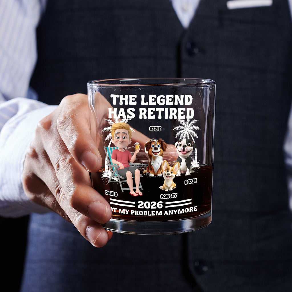Not My Problem Dad Ver - Personalized Whiskey Glass
