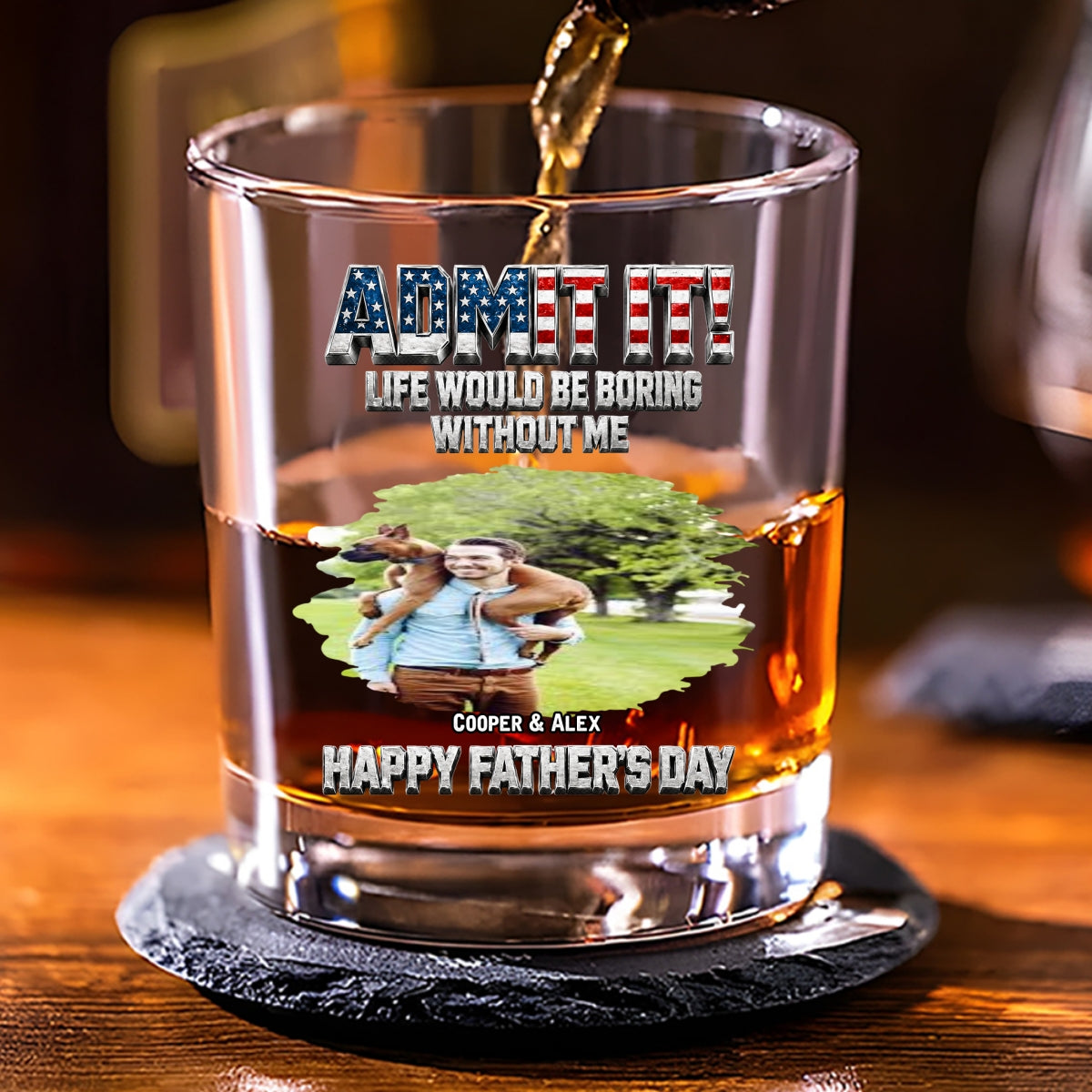 Unforgettable Dog Photo - Personalized Whiskey Glass