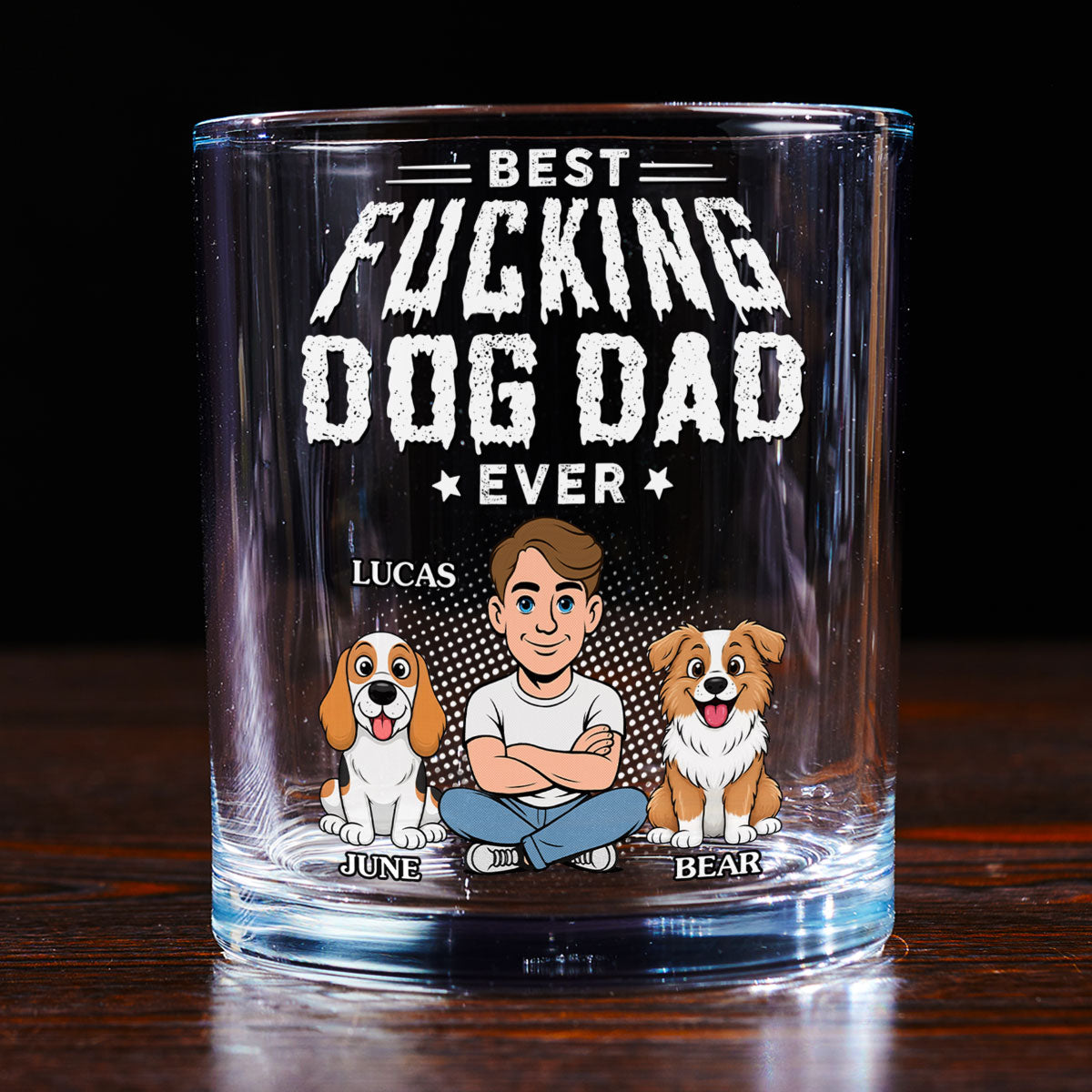 Dog Dad Champion - Personalized Whiskey Glass