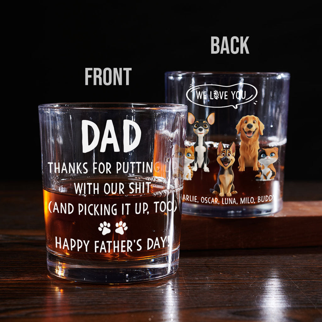 We Woof You With Love Pet Version - Personalized Whiskey Glass
