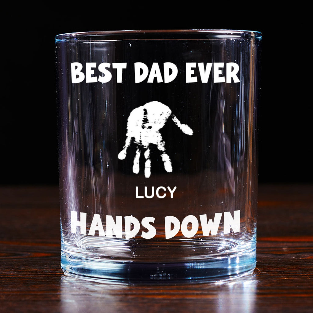 Best Dad Ever Hands Down - Personalized Whiskey Glass