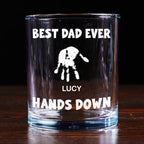 Best Dad Ever Hands Down - Personalized Whiskey Glass