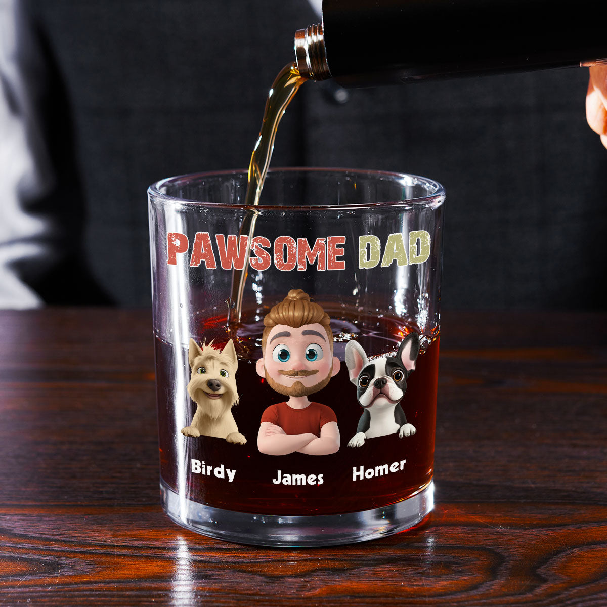 Pawsome Dad - Personalized Whiskey Glass