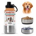 Admit It Photo - Personalized 3D Inflated Effect 30oz Water Bottle With Pet Bowl
