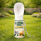 Wagging Tail Happy Trail - Personalized Pet Water Bottle With Drinking Feeder