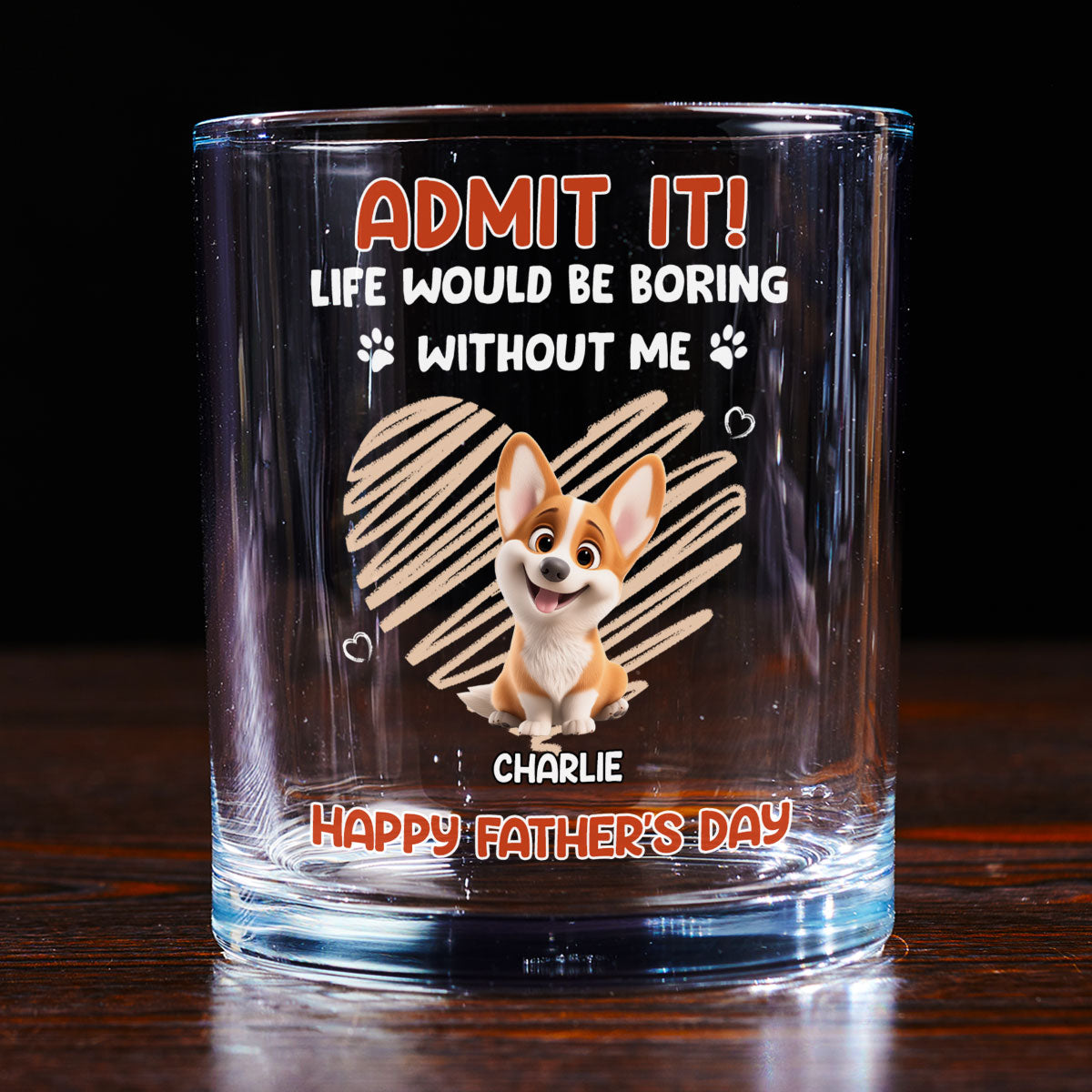 Admit It Orange - Personalized Whiskey Glass