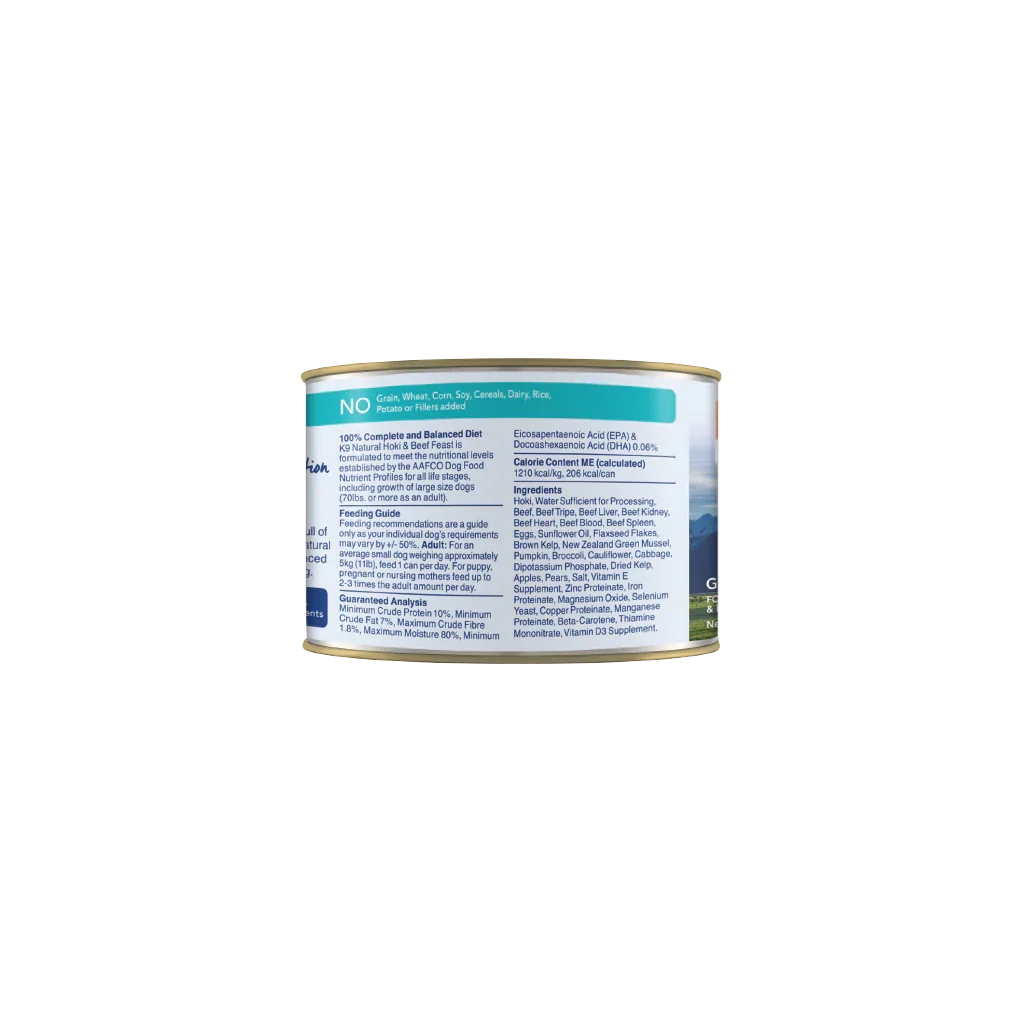 K9 Natural Canned Dog Food - Hoki & Beef Feast