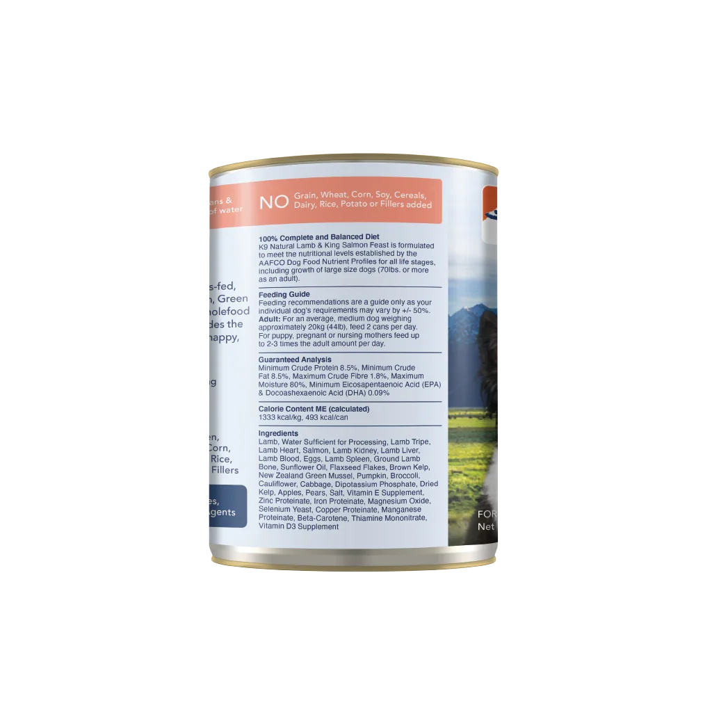 K9 Natural Canned Dog Food - Lamb & King Salmon Feast