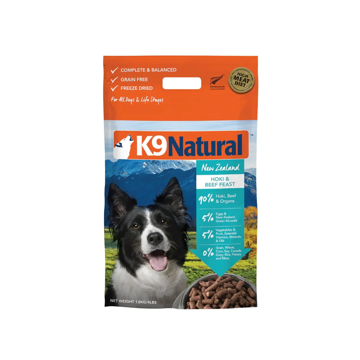 K9 Natural Freeze Dried Dog Food - Hoki & Beef Feast